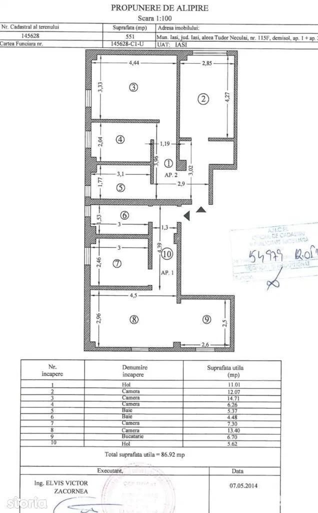PF Vand 2 apartamente 2 camere, unite cadastral, CUG, Iasi - exclus agentii