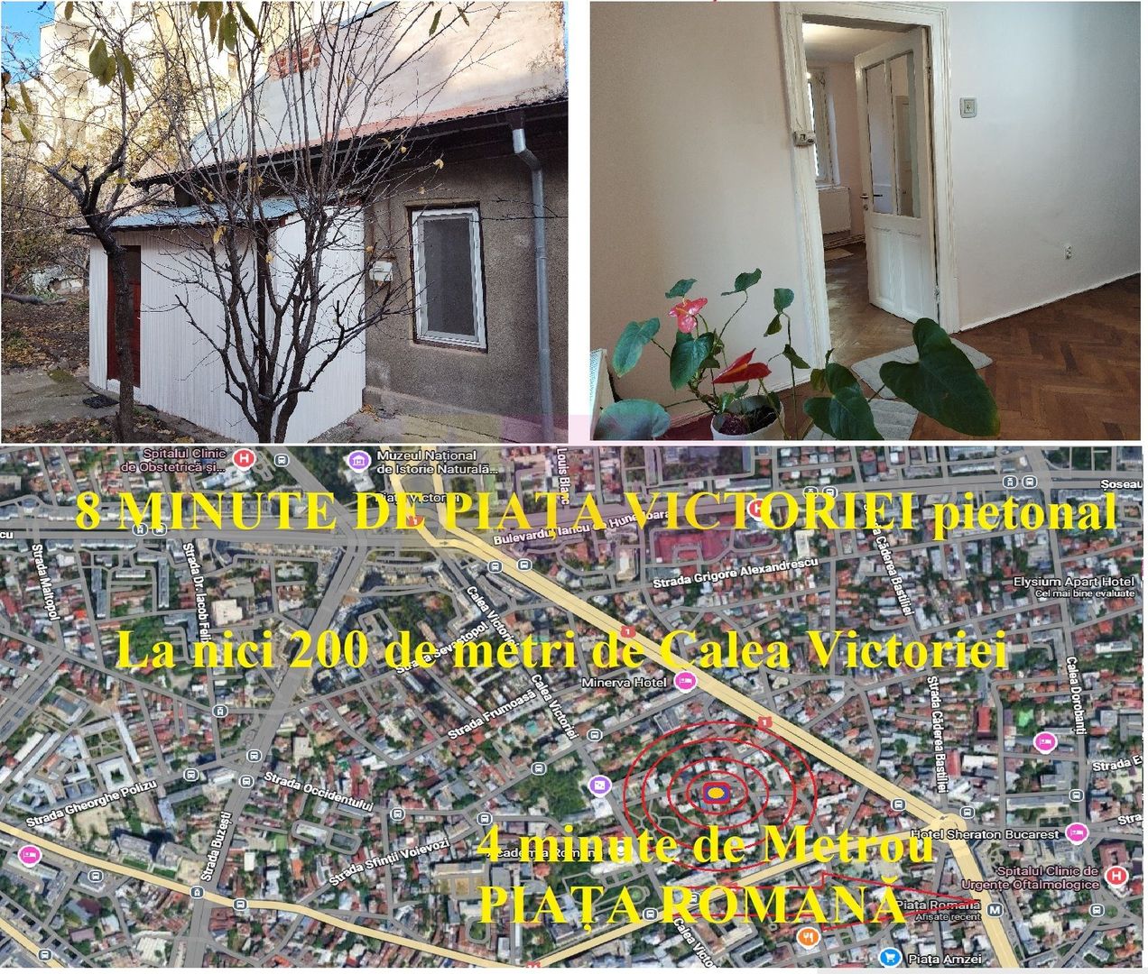 Raritate - Casă la curte Romană- Piața Victoriei zona Nicolae Iorga