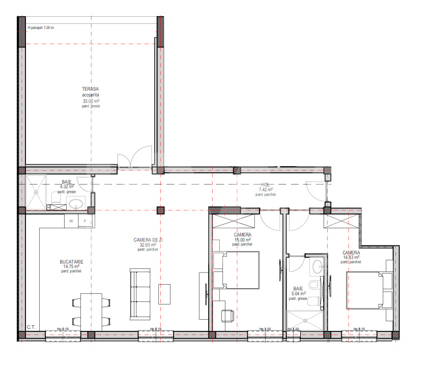 Apartament de vanzare in Sibiu - etaj retras 3 camere cu terasa spectaculoasa
