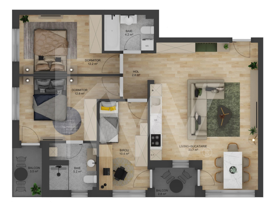 Apartament 4 camere - Tip I - 81,09 mp - Doamna Stanca - COMISION 0 CUMPĂRĂTOR
