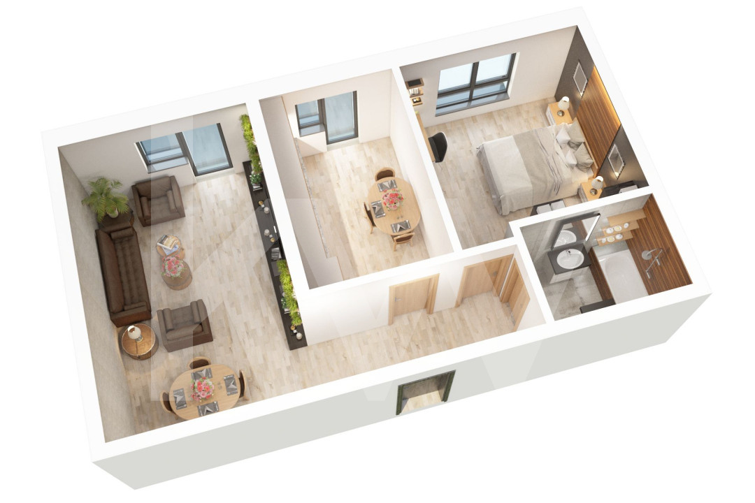 Apartament 2 camere - 56.15mp utili + balcon 6.7mp - Doamna Stanca