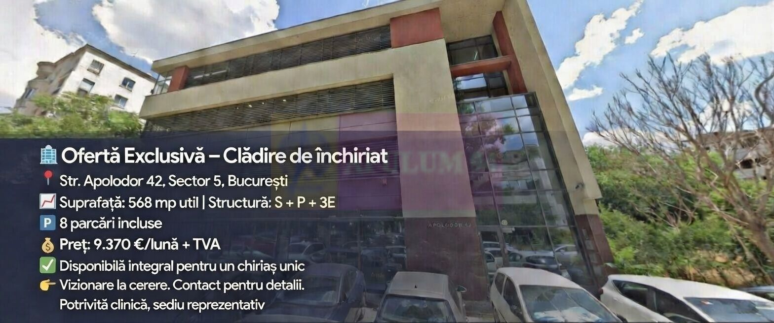 Închiriere Clădire Integrală – Locație Premium, langa Parlament