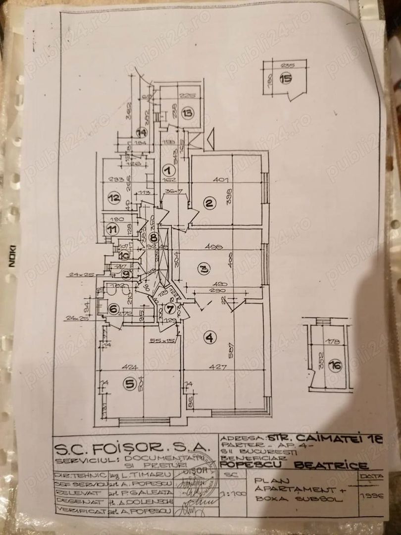 Ag BRASADAS închiriază ap 7 cam PARTER Pța Rosetti.