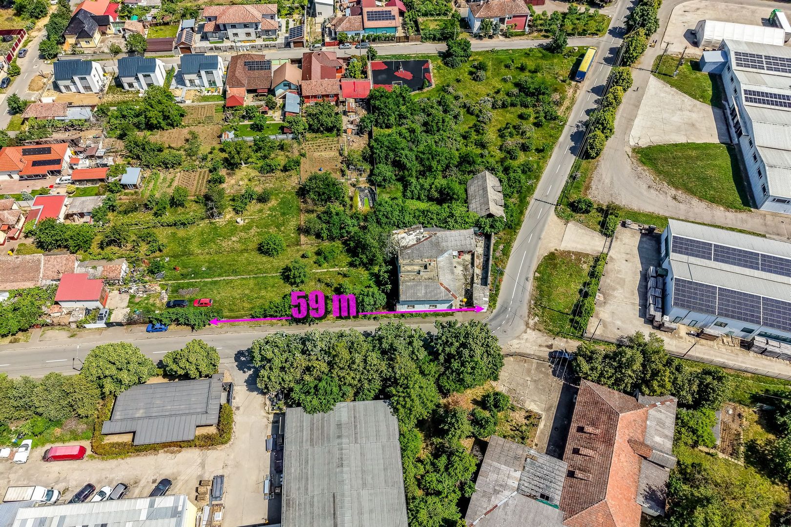 Teren de 1261 mp pe colt, in Aradul Nou, cu front de 60 m + 23 m