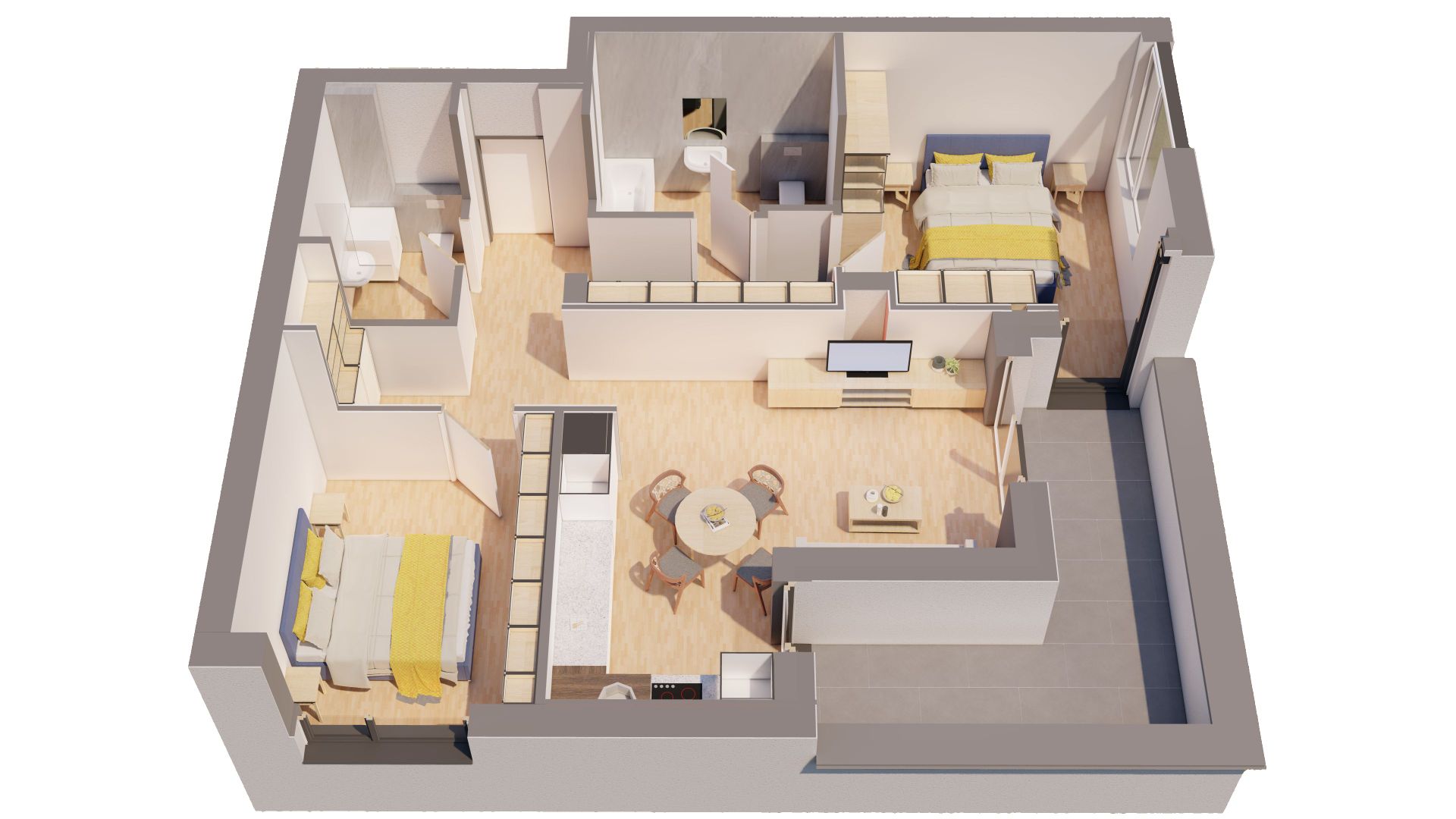 Penthouse NOU 3 camere - ARED LANGA AFI - direct de la dez...