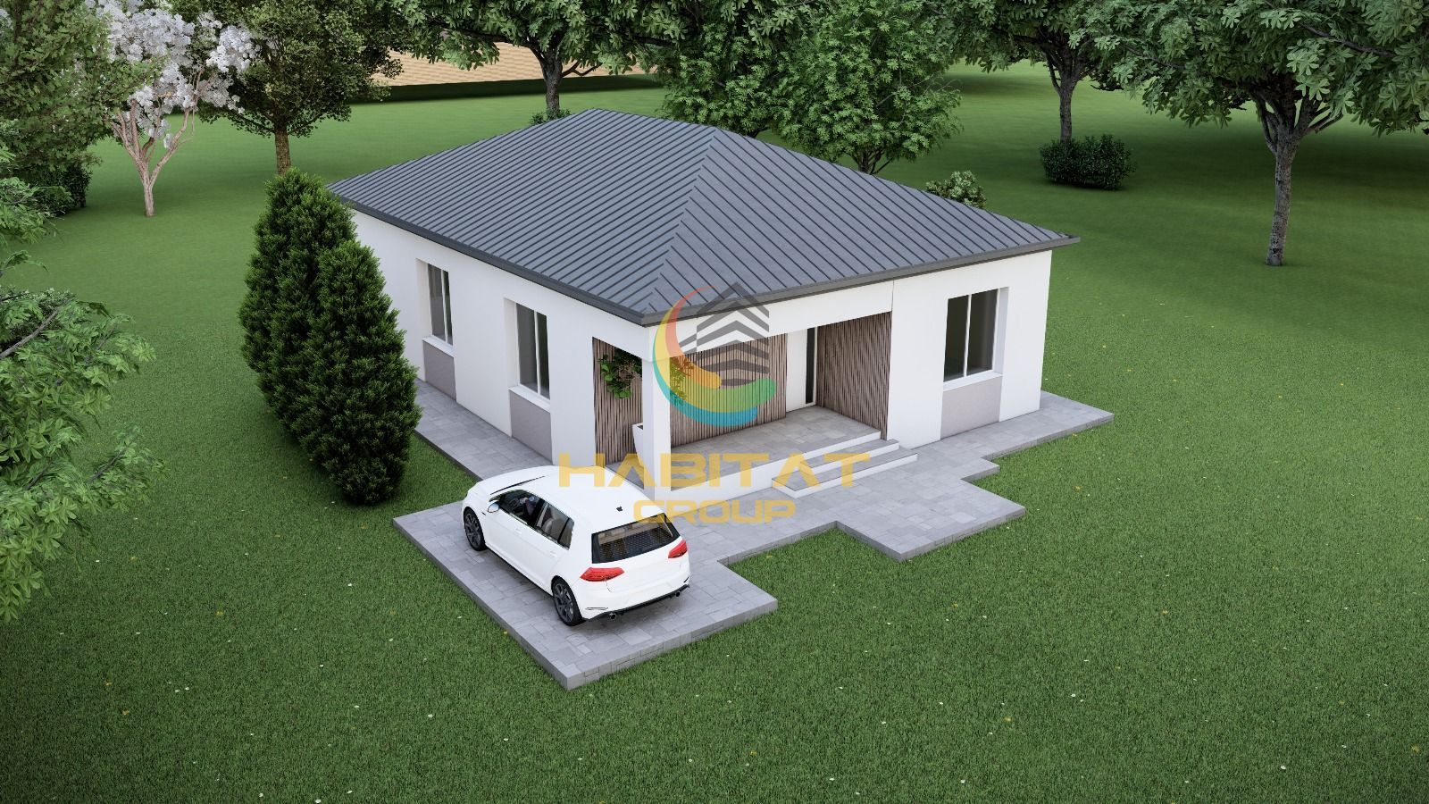Casa parter, 3 dormitoare, 2 bai, 385 mp teren, Vidra