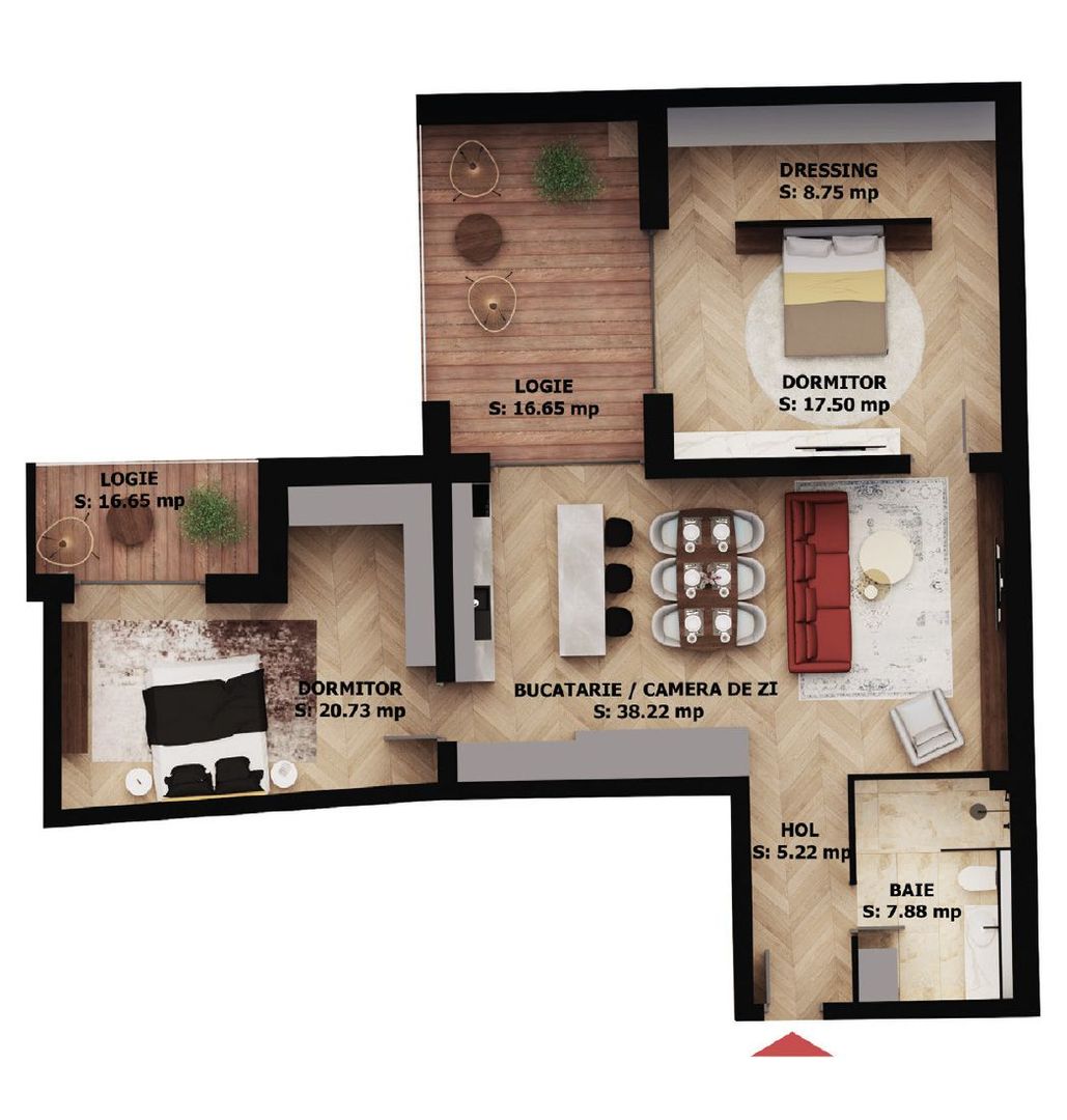 Apartament nou, 3 camere, 273 500 Euro. Comision 0.