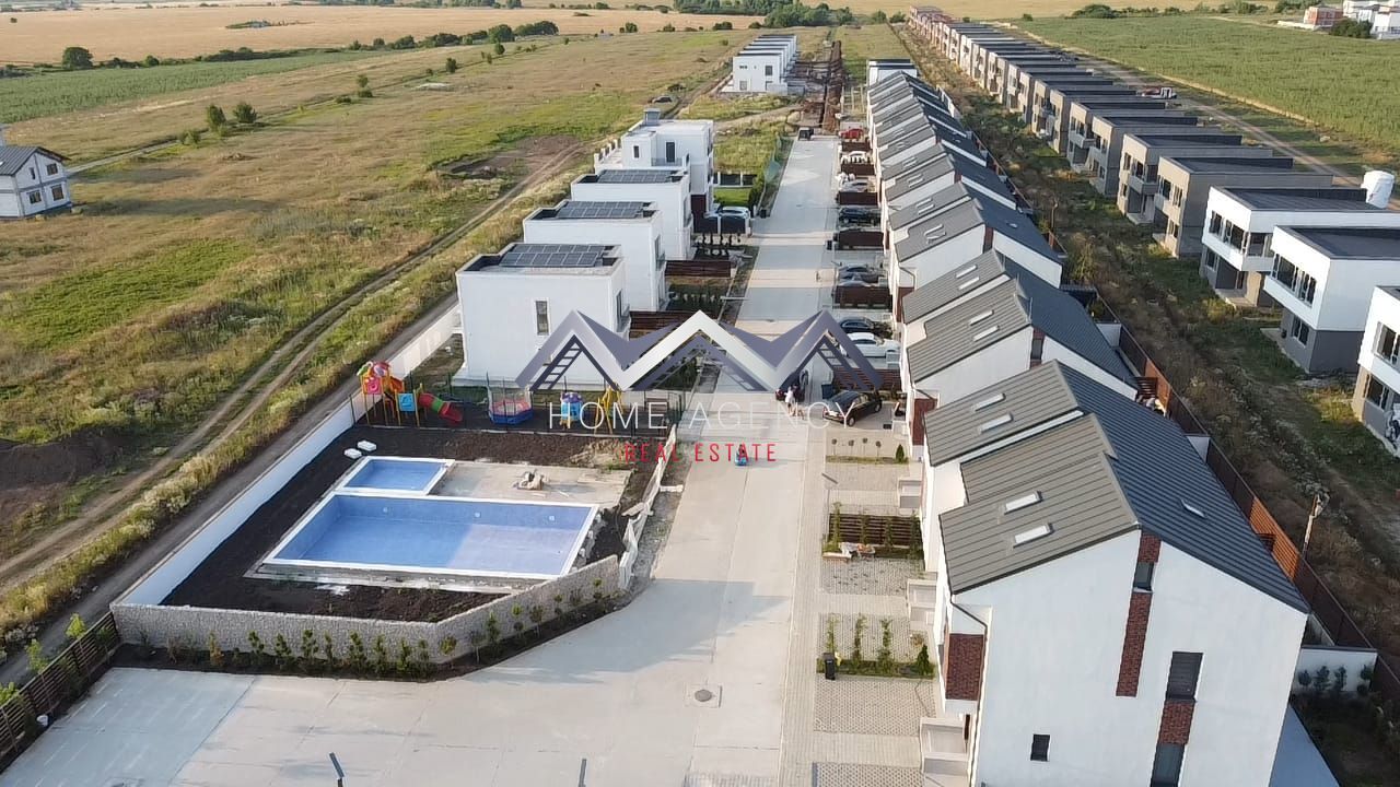 Casă P+1+M de vânzare în Otopeni–Tunari | Ansamblu nou, 3 dormitoare, mobilată