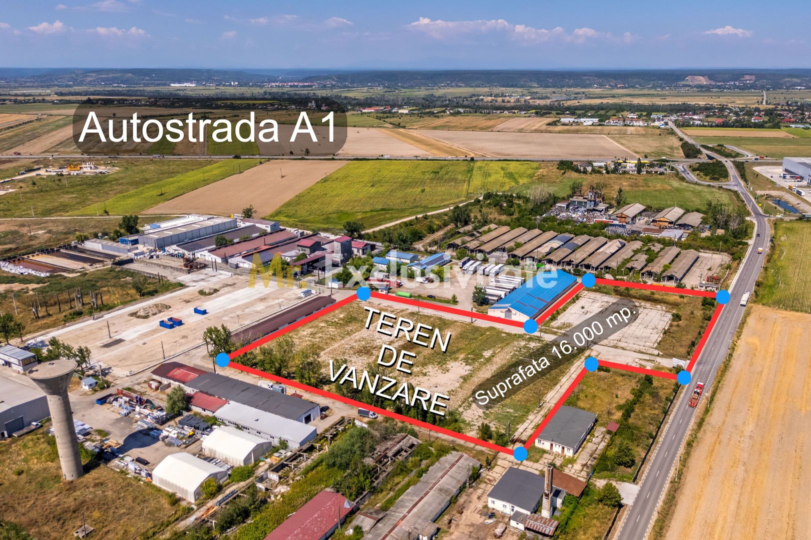 Teren industrial 16.000 mp lângă Autostrada A1 – Căteasca