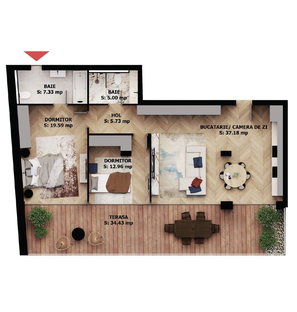 Apartament nou, 3 camere, 264 500 Euro. Comision 0.
