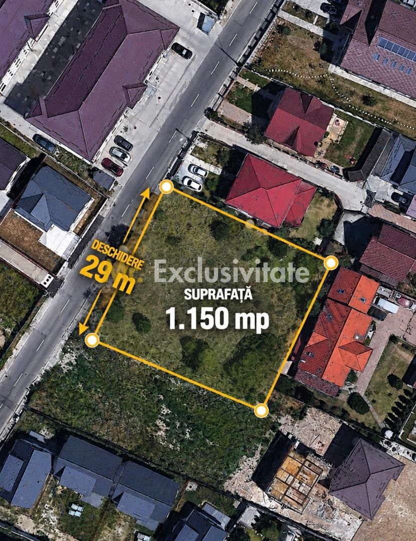 Teren intravilan Gavana Platou - 1150 mp, deschidere 29 m, Regim P+3+M