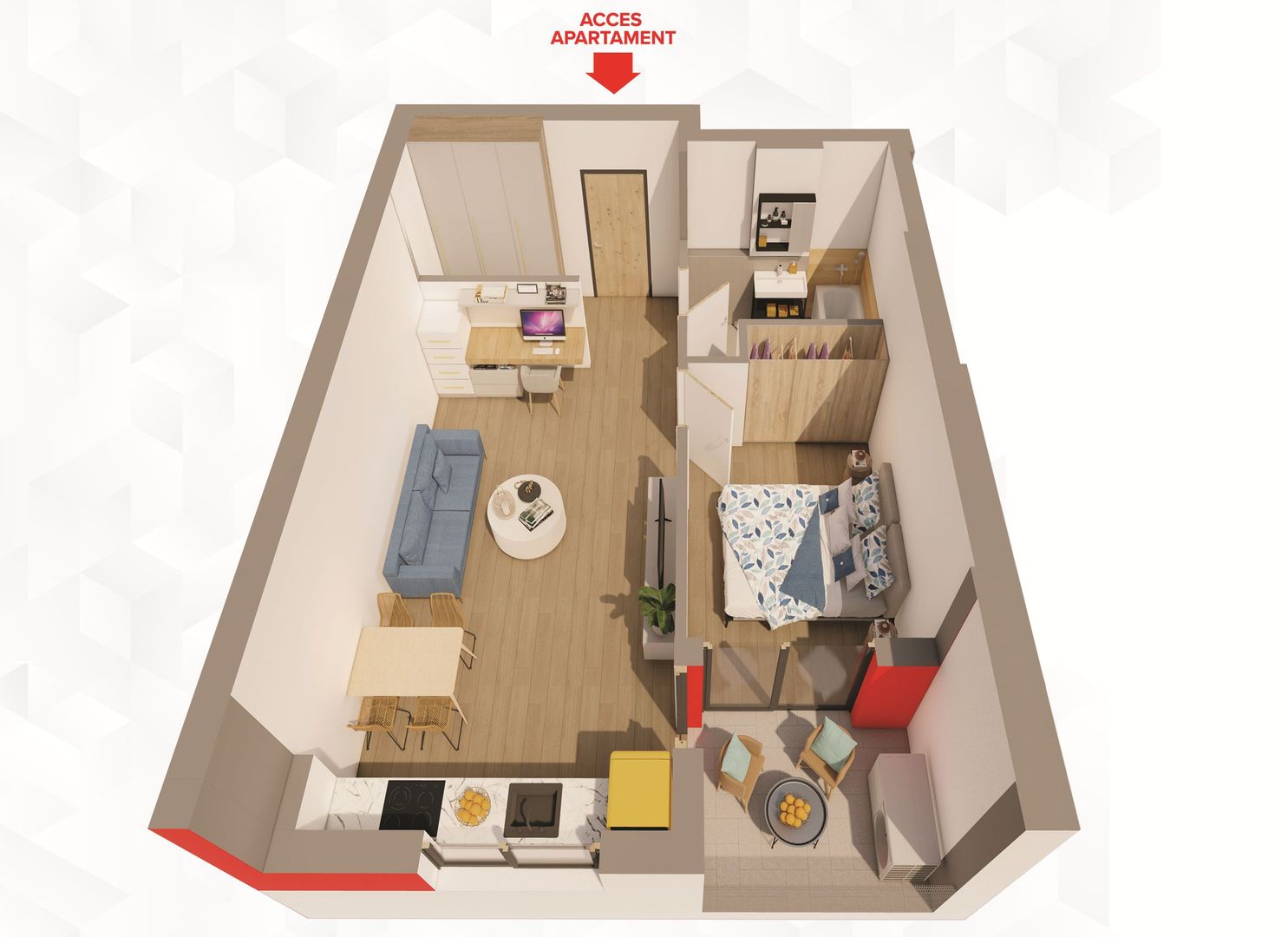 Comision 0%, Apartament NOU cu 1 dormitor la ARED