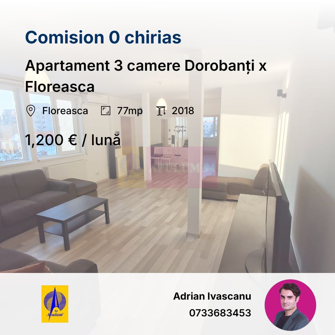 3 camere Dorobanți-Floreasca | Imobil 2018 |