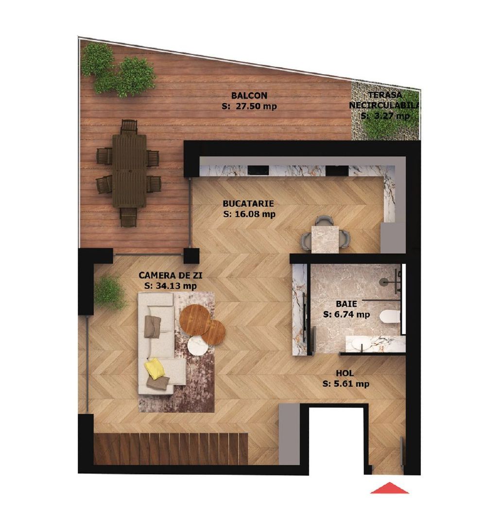 Apartament nou, 2 camere, 281 800 Euro. Comision 0.