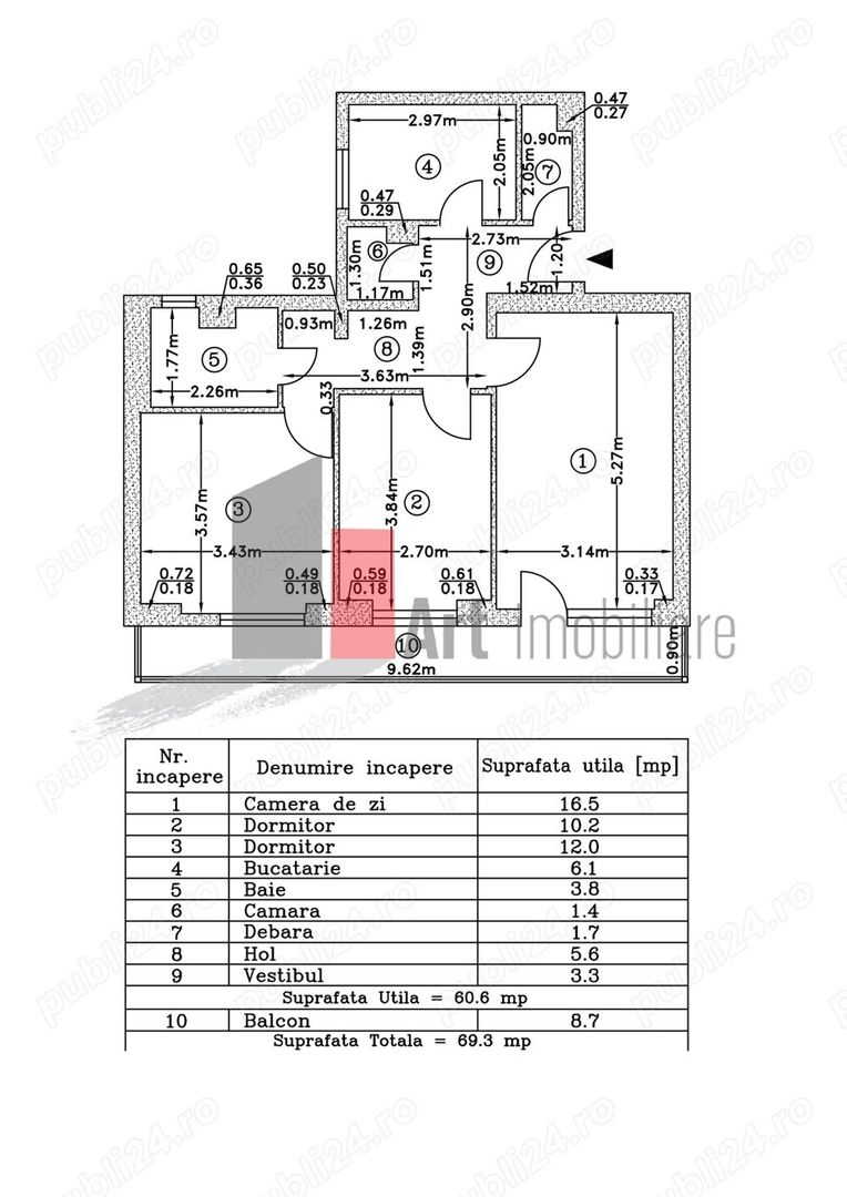 APARTAMENT 3 CAMERE LACUL TEI