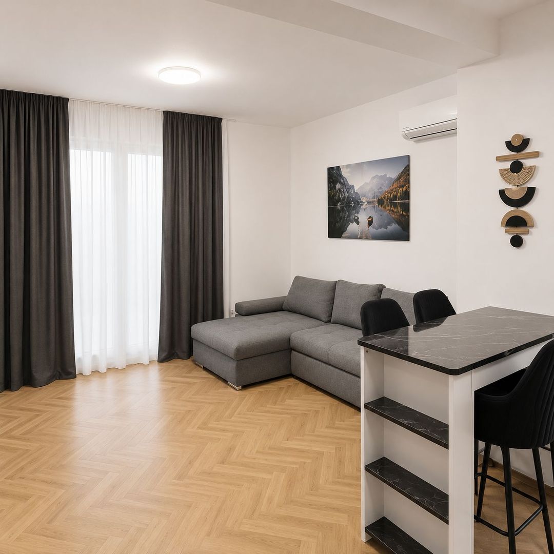 Apartament 2 camere, bloc nou, prima închiriere, 2 locuri de parcare