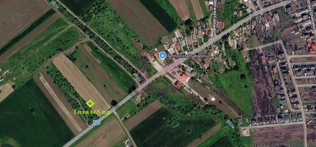 Săbăreni, teren intravilan 665 mp, aproape de DJ 602