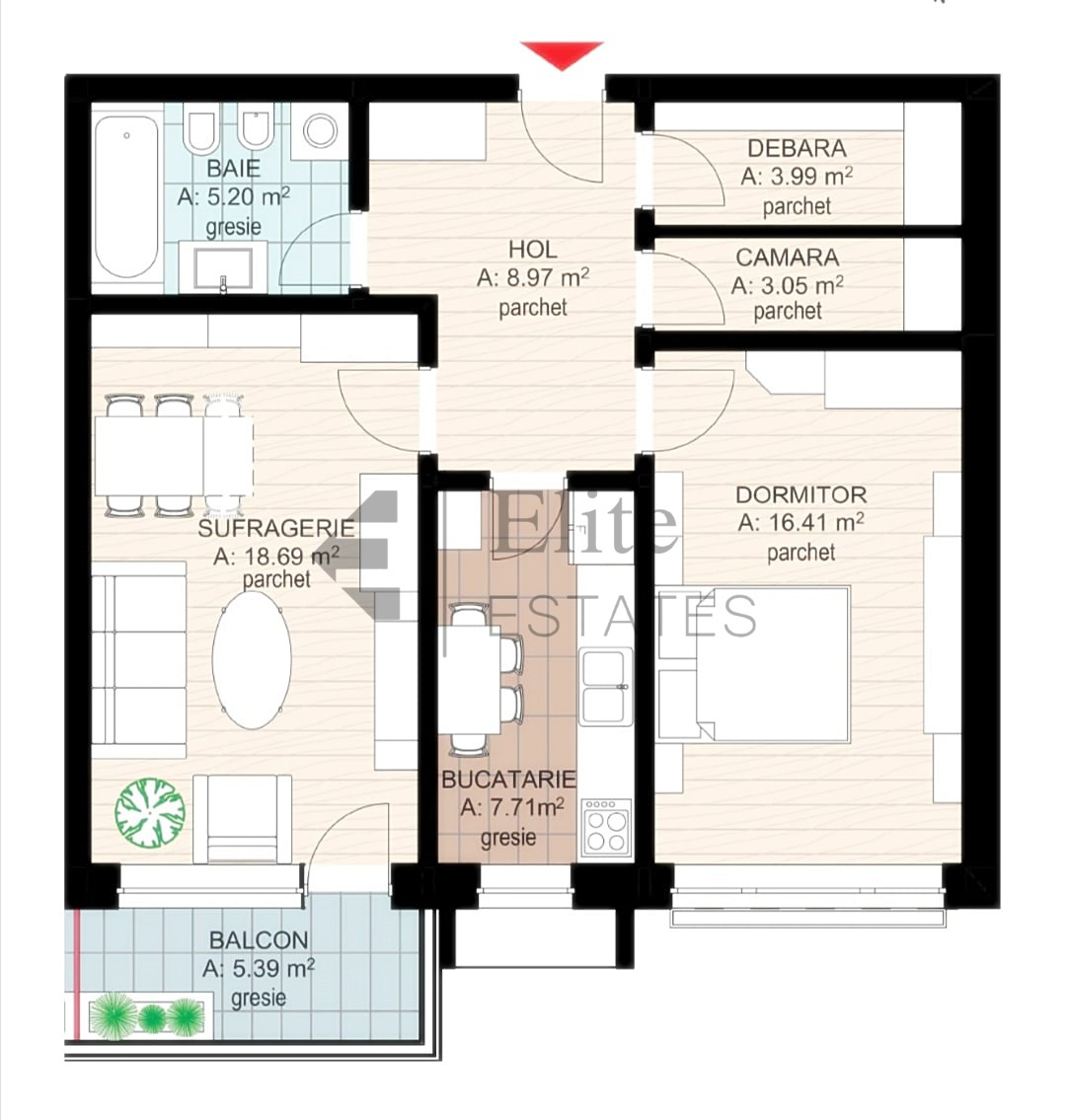 Apartament 2 camere de vanzare în bloc nou