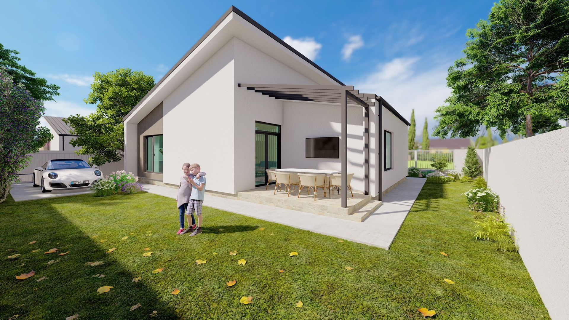 Ag EUROPA vinde casa individuala NOUA cu 3 camere in zona DARA.
