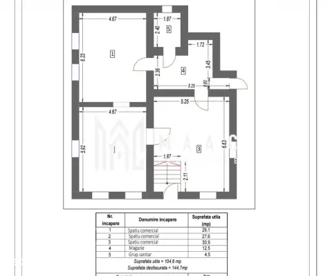 Spațiu comercial de închiriat | Piața Cibin, Sibiu | 105 mp utili