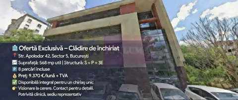 Închiriere Clădire Integrală – Locație Premium, langa Parlament