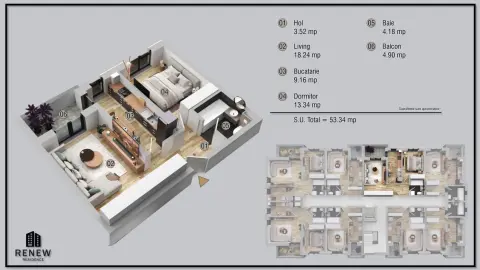 Ap. 2 cam. aprilie 2026 zona Militari Residence