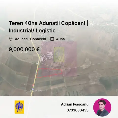 Teren 40ha Adunatii Copăceni | Industrial/ Logistic