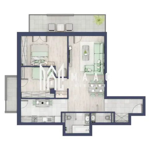Apartament 3 camere | Balcoane 15.1 mp | Etaj 1 | Turnisor