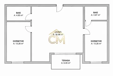 Apartament 3 Camere- 66,5 MPU-Etaj 1-Balcon