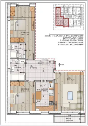 3 Camere la Pallady. Bloc Nou. Parcare Inclusă. Direct la cheie