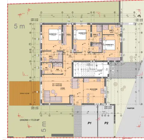 Edifiq 6 – Apartament cu 3 Dormitoare și Living Generos | Curte Privată de 200 mp – Spațiu, Lumină și Intimitate