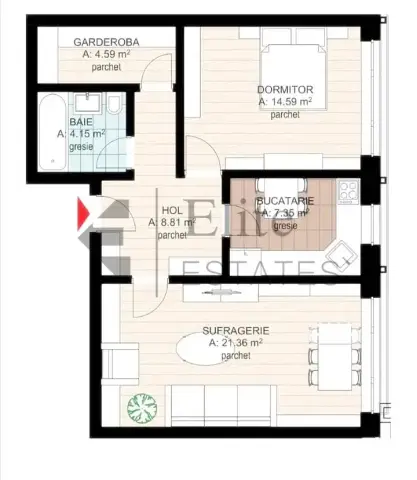 Apartament 2 camere de vanzare în bloc nou