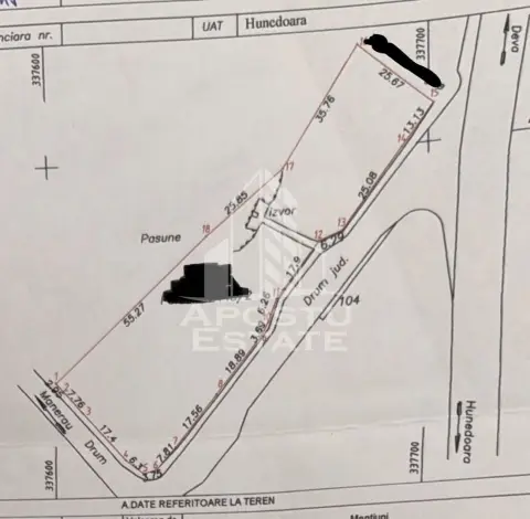 La izvor, teren intravilan de vanzare, 3260mp, Hunedoara