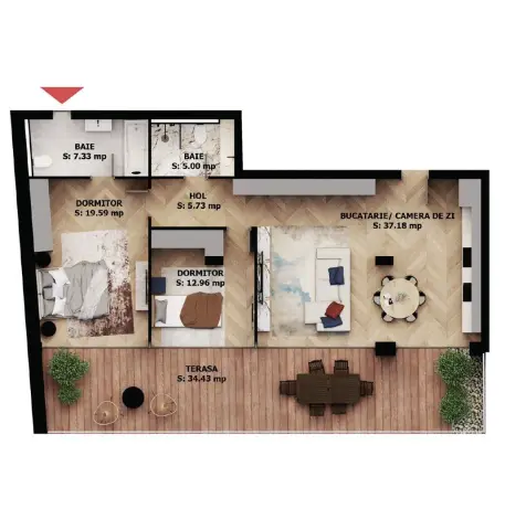 Apartament nou, 3 camere, 264 500 Euro. Comision 0.
