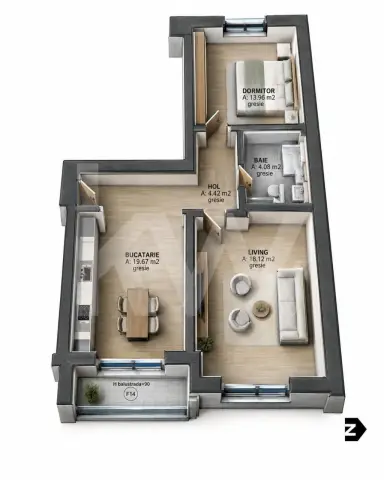 Apartament 2 camere, decomandat si balcon, Selimbar, bloc nou