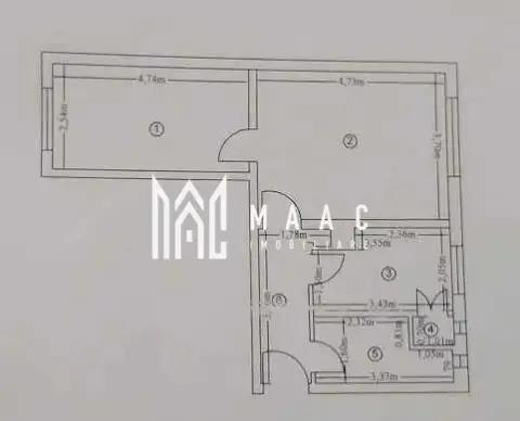 Apartament 2 camere de vânzare | Râmnicu Vâlcea | Central | 60 mp