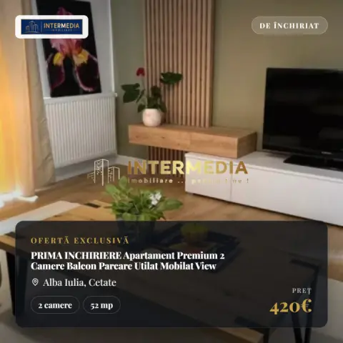 PRIMA INCHIRIERE Apartament Premium 2 Camere Balcon Parcare Utilat Mobilat View