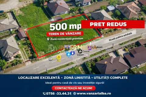 Teren intravilan construibil de vânzare Micești 500mp, utilitati, strada publica