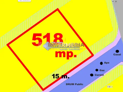 Teren intravilan 518 mp cu toate utilitatile in fata parcelei Alba Iulia