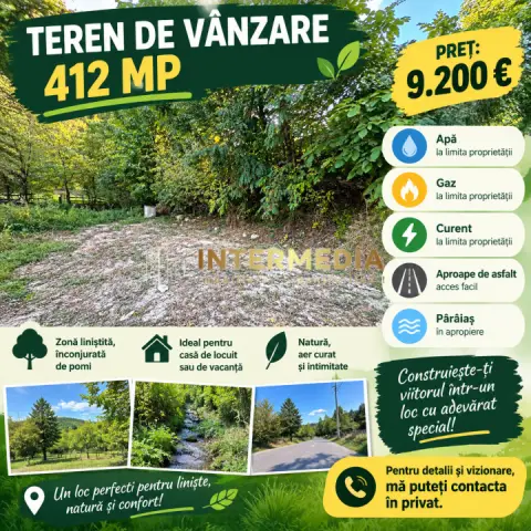 Teren intravilan I 412 MP I de vanzare in Telna I la doar 13 km de Alba I