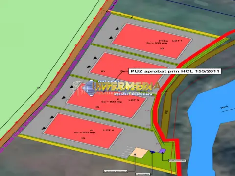 Teren Industrial de vanzare loturi de cate 3350 mp cu PUZ si utilitati in zona
