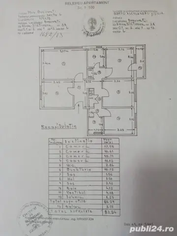 Apartament 4 camere, 2 bai, etaj 1,Berceni