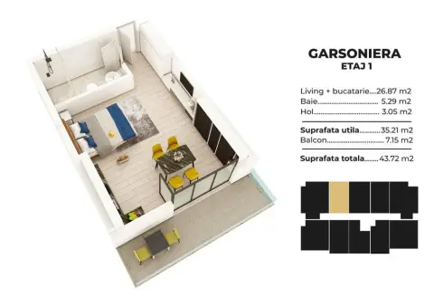 Studio spatios la cheie Sea Breeze Residence II Mamaia Nord