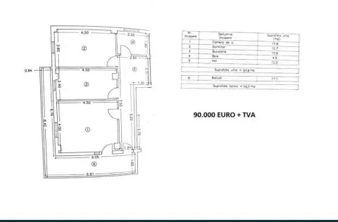 Apartament cu 2 camere, Cartierul Compozitorilor zona Lidl-Baba Novac