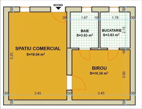 Spațiu comercial parter pretabil apartament 2 camere