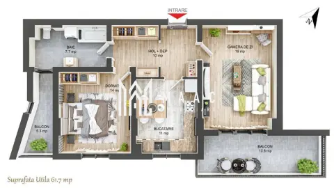 Apartament 2 camere I Nou I Terasa I Parcare I Hipodrom