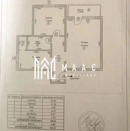Apartament 2 Camere I 59 MPU I Decomandat I Balcon I Central