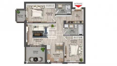 Apartament 3 camere -80 mp- ETAJ 1 - la cheie -boxa - intabulat-Selimbar