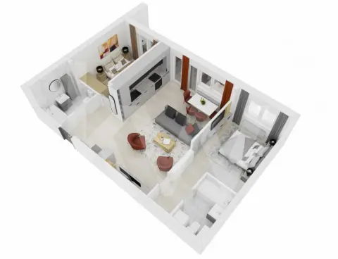 Apartament de vanzare 3 camere Sibiu Doamna Stanca 64mpu finisat cheie